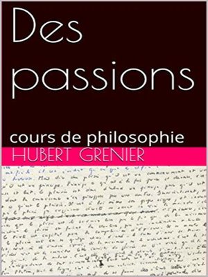 cover image of Des passions